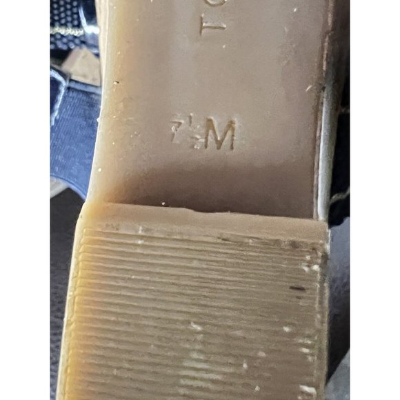 Tommy Hilfiger Ladies Shoes Black High Heel Wedge Platform Logo Cork 7.5 M - Picture 9 of 10